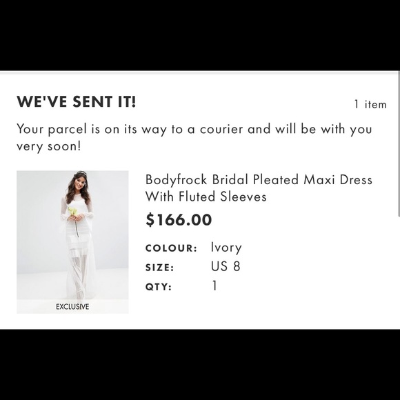 ASOS Bodyfrock Bridal Gown Pleated Maxi Dress With Fluted Sleeves. Slip dress - Picture 7 of 7